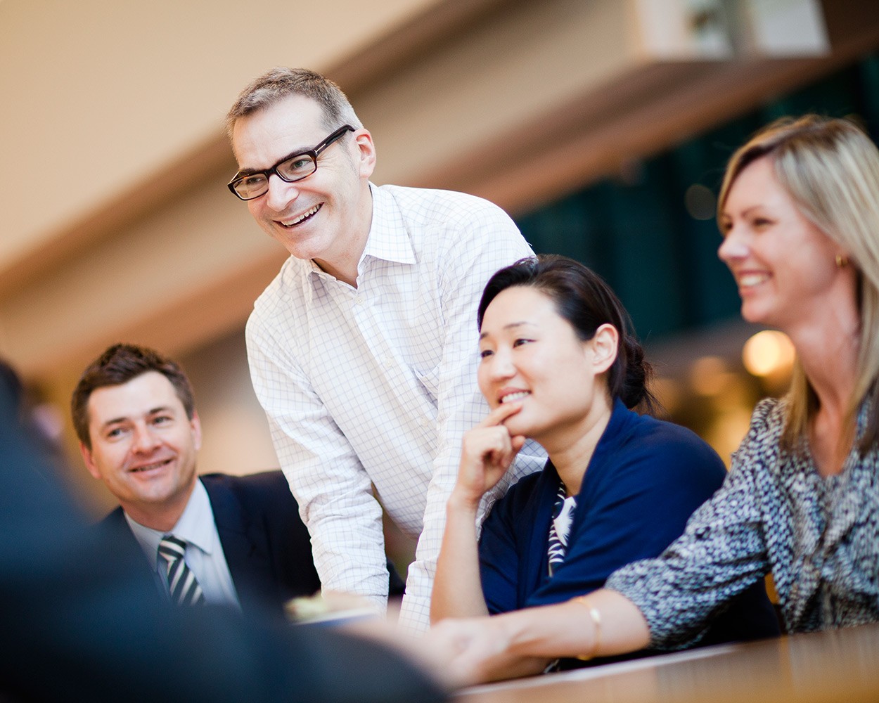 Male and female colleagues in a meeting